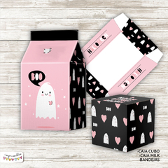 Kit Imprimible Desayuno Halloween rosa - Imprimibles