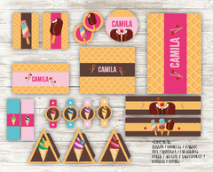 Kit imprimible Helados en internet