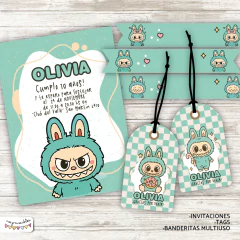 Kit Imprimible Labubu verde menta - comprar online