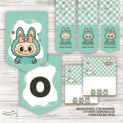 Kit Imprimible Labubu verde menta - tienda online