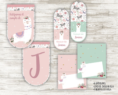 Kit imprimible Llama con flores - Imprimibles