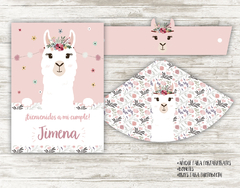 Kit imprimible Llama con flores - tienda online