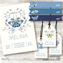 Kit imprimible Mariposas en celeste
