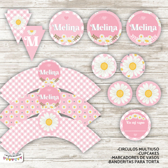 Kit Imprimible Margaritas en rosa