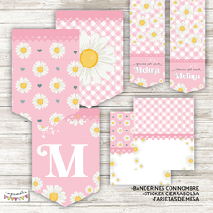 Kit Imprimible Margaritas en rosa