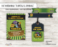 Kit Imprimible Plantas Vs. Zombies