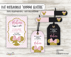Kit imprimible Minnie Glitter