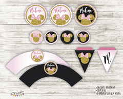 Kit imprimible Minnie Glitter - comprar online