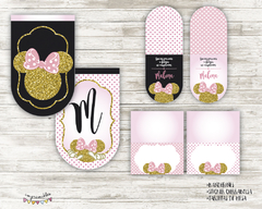 Kit imprimible Minnie Glitter - Imprimibles