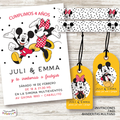 Kit imprimible Mickey y Minnie clásico