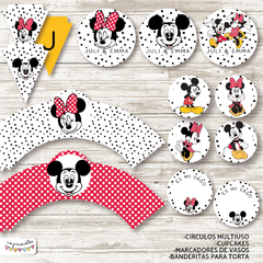 Kit imprimible Mickey y Minnie clásico
