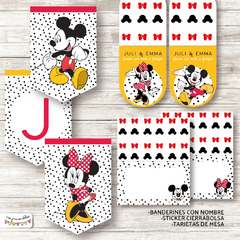 Kit imprimible Mickey y Minnie clásico