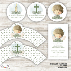 Kit Primera Comunión - Bautismo Nene acuarela