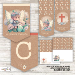 Kit Primera Comunión - Bautismo Nena acuarela 5