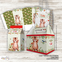 Kit Imprimible Oso Pardo acuarela