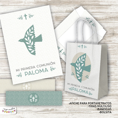 Kit Primera Comunión - Bautismo Paloma - Imprimibles