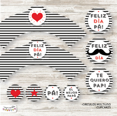 Kit Imprimible Dia Del Padre a Rayas - comprar online