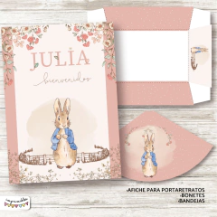 Kit imprimible Peter Rabbit en rosa - tienda online