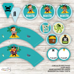 Kit imprimible Piratas - comprar online