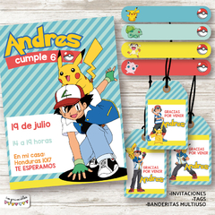 Kit imprimible Pokemon multicolor