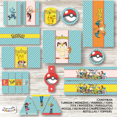 Kit imprimible Pokemon multicolor en internet