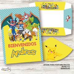 Kit imprimible Pokemon multicolor - tienda online