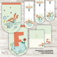 Kit imprimible El Principito fondo verde
