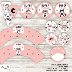 Kit imprimible Superheroinas - comprar online