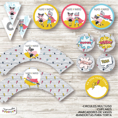 Kit imprimible Superheroes y Superheroinas - comprar online
