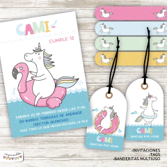 Kit Imprimible Unicornio de verano