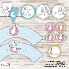 Kit Imprimible Unicornio de verano