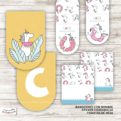 Kit Imprimible Unicornio de verano