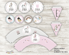 Kit Imprimible Unicornios Boho Style - comprar online