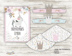 Kit Imprimible Unicornios Boho Style - tienda online