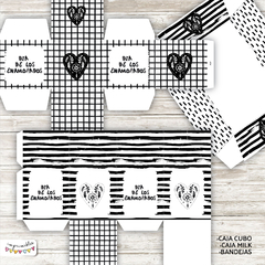 Kit Imprimible Desayuno San Valentín Blanco y Negro - Imprimibles