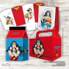Kit Imprimible Mujer Maravilla acuarela