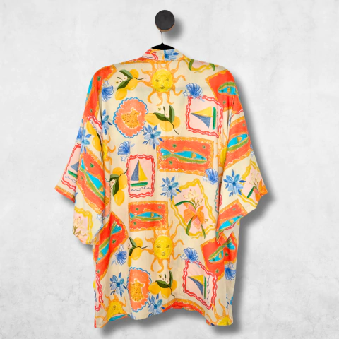 Quimono Selos Tropicais Off-White - comprar online