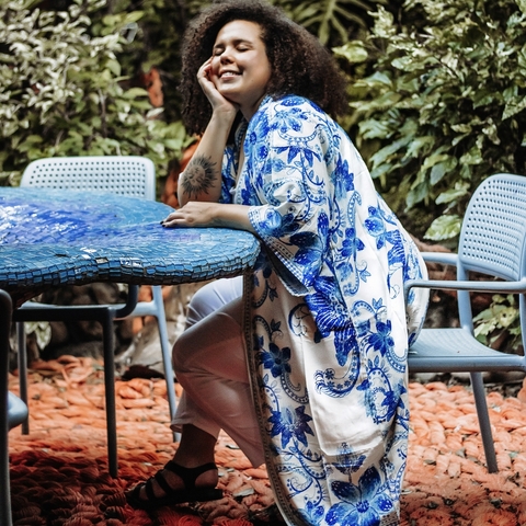 Maxi Quimono Lírio Azul - comprar online