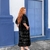 Maxi Quimono Veludo Preto com Bolsos
