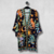 Imagem do Quimono/Vestido Flora Mística com Barrado e Mangas Longas Preto