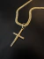 Imagem do Corrente grumet 4MM com pingente cruz dupla em moeda antiga