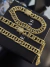 CORRENTE E PULSEIRA GRUMET 10MM EM MOEDA ANTIGA COM 10 CAMADAS DE OURO 18K