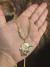 CORRENTE CADEADO DUPLA 4MM COM PINGENTE BOI VAQUEJADA EM MOEDA ANTIGA COM 10 CAMADAS DE OURO 18K