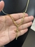 CORRENTE GRUMET DUPLA 4MM COM PINGENTE CRUZ ENROLADA 17G BANHADA A OURO 18K