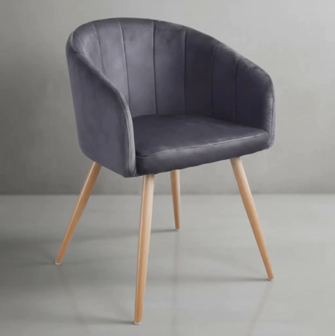 SILLA BEIRUT WOOD DARK GREY - comprar online