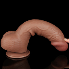 CONSOLADOR DE DOBLE CAPA DE PIEL DESLIZABLE DE 9.5" - tienda online