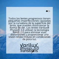 PROGRESIVO VARILUX PHYSIO 3.0 CON TRANSITION Y CRIZAL SAPPHIRE HR - tienda online