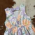 Vestido Lilás Floral Acetinado - comprar online
