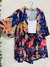 CONJUNTO M/G KIMONO E SHORT ONÇA ABACAXI F.AZUL
