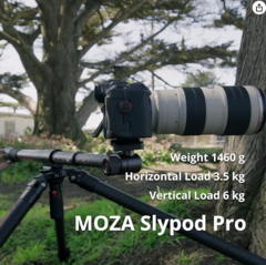 MOZA Slypod Pro Slider Motorized Monopod Camera Sliders Made of Light-Weight Carbon Fiber Vertical Payload 13Lb Extend Out 520mm 5.5H Running Time wit na internet